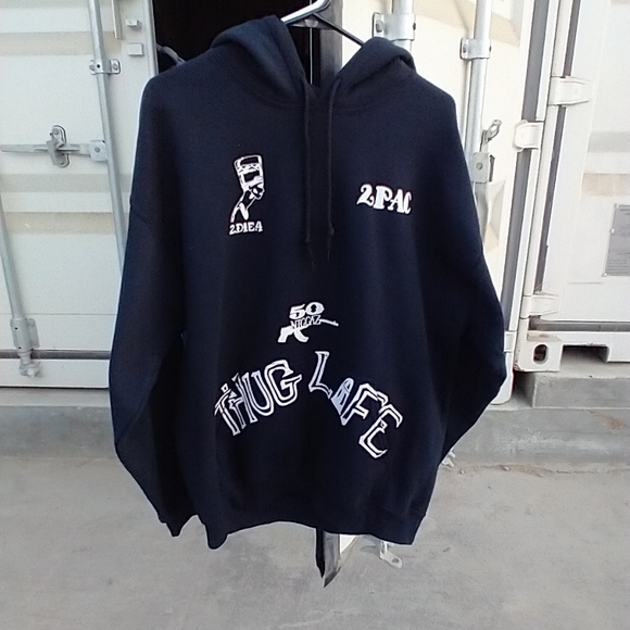 2PAC 'All Eyez On Me'Pullover Hoodie*XLNT*Blk Lg - Picture 2 of 3